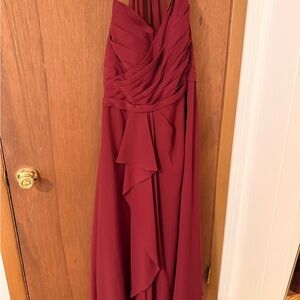 Azazie Burgundy chiffon dress